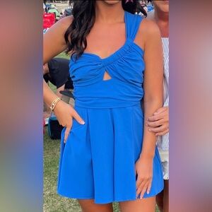 Vestique Blue One-Shoulder Romper